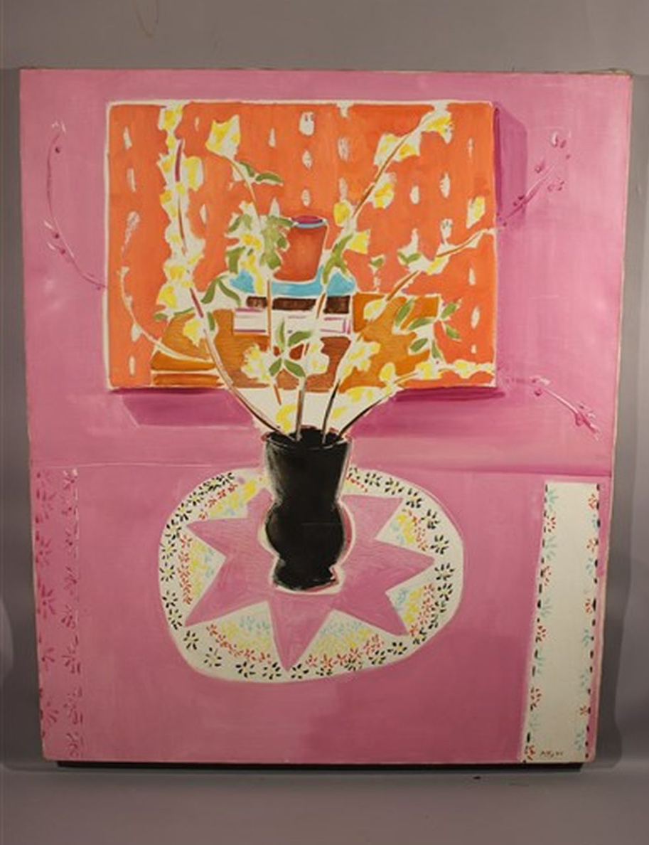 Still life with black vase